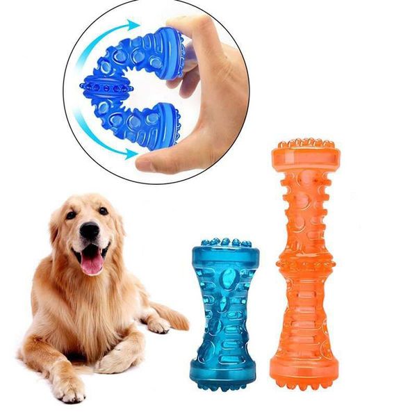 

durable dog molar bone dogs rubber squeaky chew toy sound bite-resistant pet teeth cleaning puppy chewing training molar stick