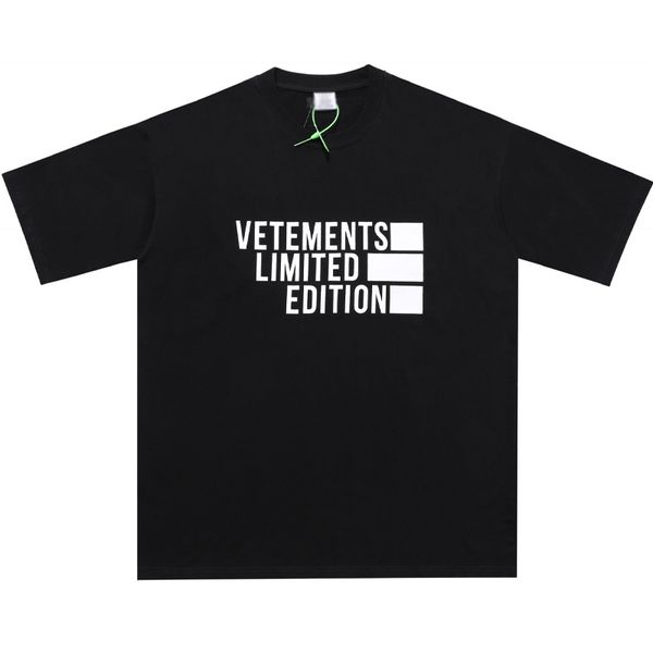 

2021ss high street brand vetements limited edition men and women short sleeve summer tees shirts designer hip hop casual clothes, White;black