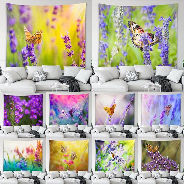 

tapestries splendid scenery flower butterfly series printed tapestry home furnishings festive