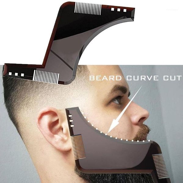 

men beard shaping styling template hair trim comb shaving tool brown1, Silver