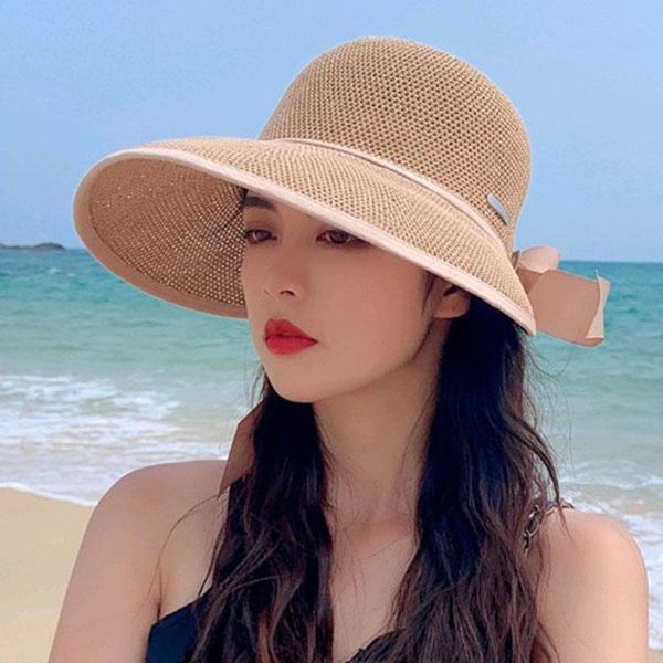 

wide brim hats style hat for girls spring and summer straw outdoor sports beach sun women's fashion visor, Blue;gray