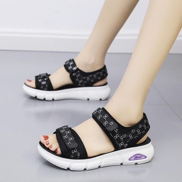 

sandals fashion for women outdoor casual open comfortable non-slip beach sport espadrilles black color summer 2021