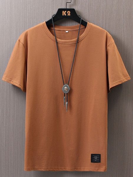 

romwe guys patched front tee t7um#, White;black