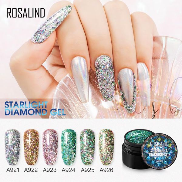 

nail art kits 6 colors 5ml starlight diamond gel bright for design led/uv lamp make your more shiny