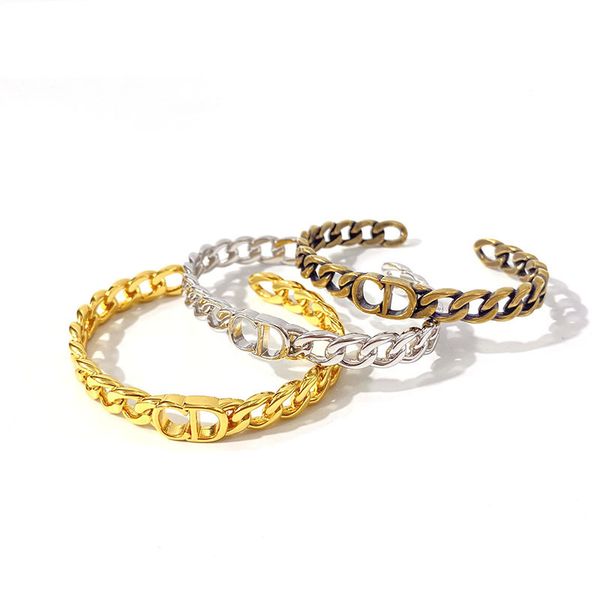 

fashion smooth letter bracelet with opening and three in bracelet, Black