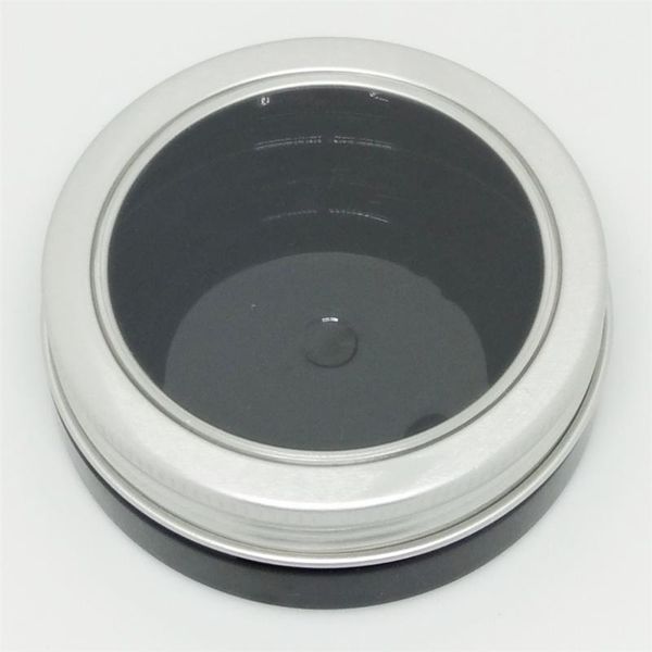 

30g 50g black container cream jar,lightproof with lids empty plastic cosmetic jar metal clear window storage bottles & jars