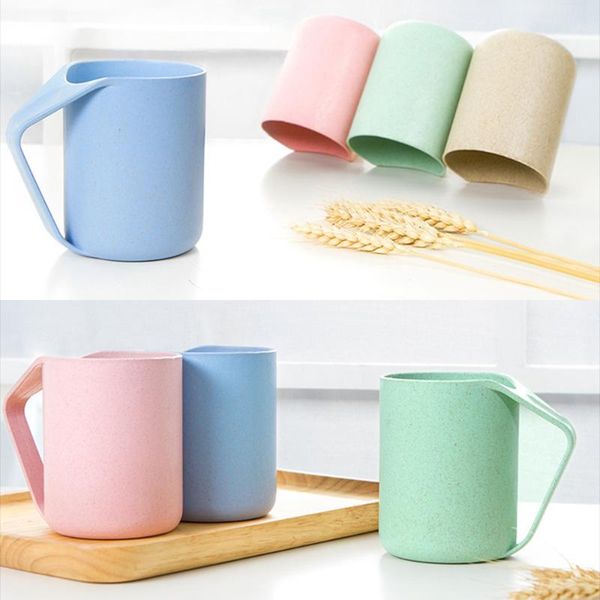 

mugs wheat straw multi-color drinking cup, mug with handle, healthy and safe, dishwasher-friendly.1pcs unbreakable
