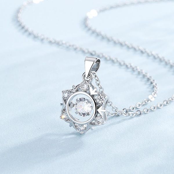 

pendant necklaces women's fashion silver plated sunflower zircon necklace elegant wedding clavicle chain cocktail party jewelry gifts