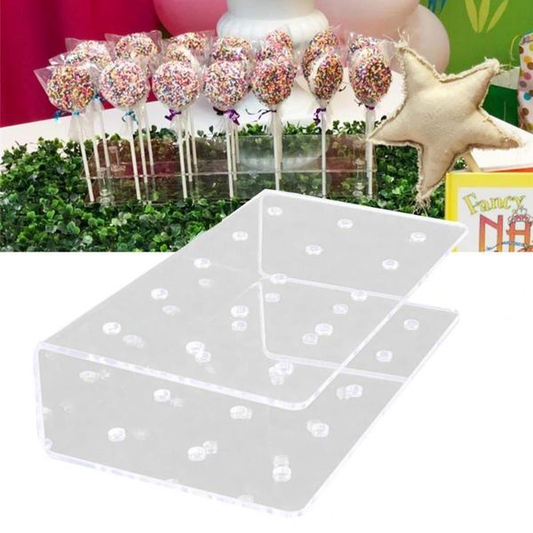 

hooks & rails 1pc acrylic lollipop holder rectangle shape double layer cake stand wedding party birthday display