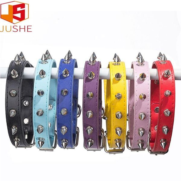 

dog collars & leashes the nail collar laser engraving pure leather pet punk chain