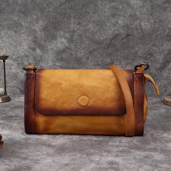 

evening bags johnature vintage women bag 2021 hand painted genuine leather shoulder leisure solid color soft cowhide messenger