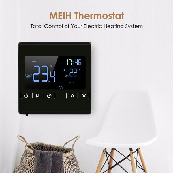 

smart home control lcd touchscreen thermostat temperature controller for water programmable electric floor heating