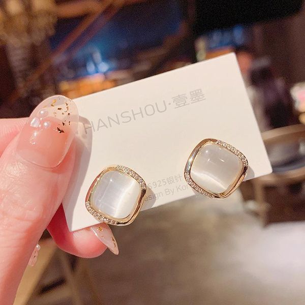 

dangle & chandelier elegant and exquisite opal petal circle stud earrings for woman 2021 classic jewelry, Silver