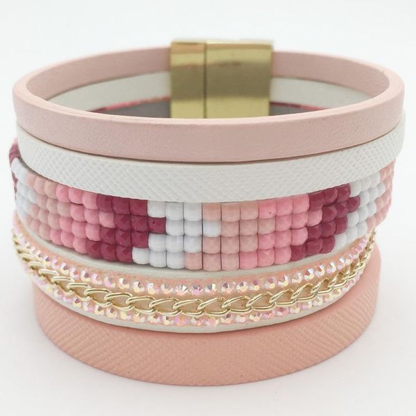 

tennis lemoer fashion candy color gem resin wide magnetic leather bracelets & bangles for women summer vacation maxi wristband pulseras, Golden;silver