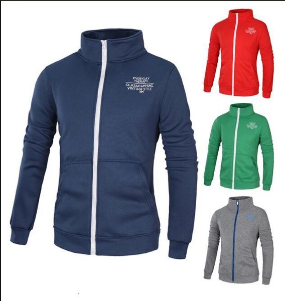

tracksuit Men's sweatpants long sleeves solid-colored cardigan with pocket sports sweatshirt jacket, Gray