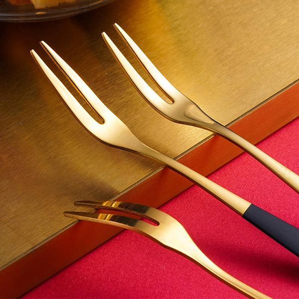 

forks stainless steel fruit fork set kit two prong dessert home kitchen camping est