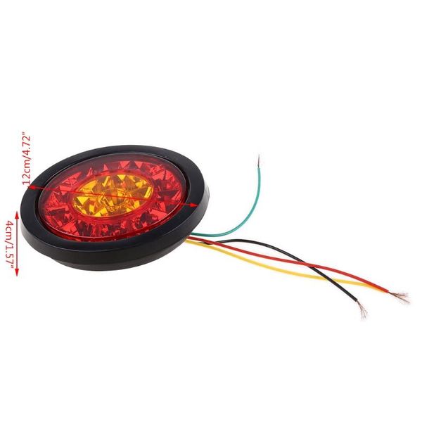 

emergency lights n0hf 2pcs car round led amber red taillights 16led 12v sbrake running reverse backup light for t.u.k.trailer lorry