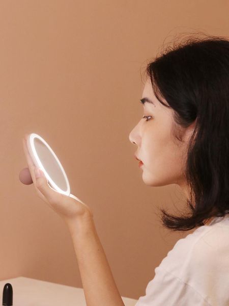

mirrors handheld mirror portable children's charging led fill light makeup with small folding