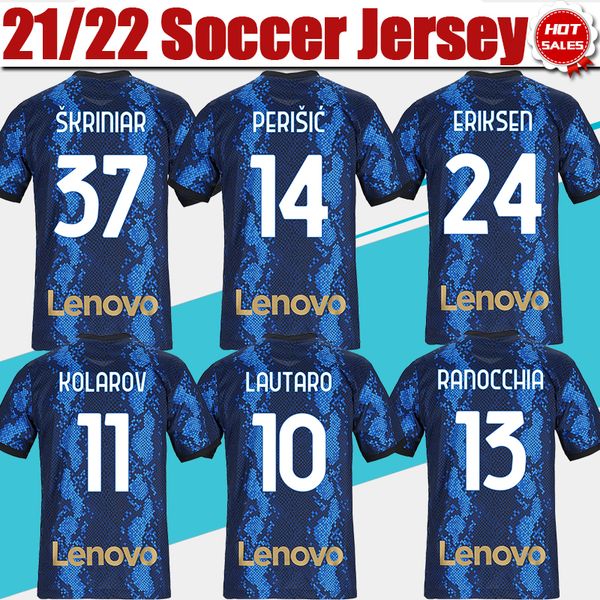 

2021 2022 #10 lautaro #9 dzeko soccer jersey home#24 eriksen fans version soccer shirt alexis vidal skriniar men football uniforms customize, Black;yellow