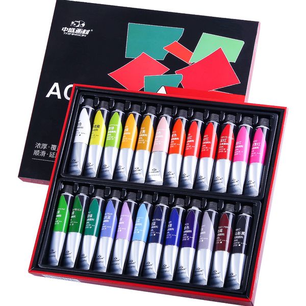 

20Ml Professional Acrylic Paint Set For Painting 12/24 Colors Fabric Paint For Textiles Wall Drawing Glass Paint Art Supplies, 12 colors