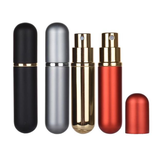 

storage bottles & jars 3ml 5ml aluminium spray refillable bottle empty portable glass perfume vials mini cosnetic packaging atomizer 50piece