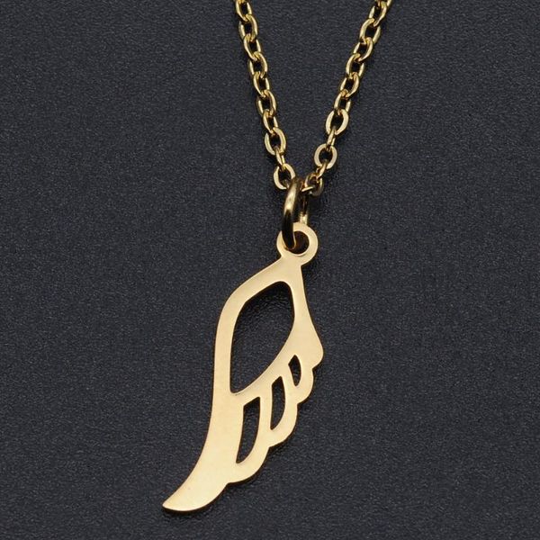 

pendant necklaces angle wing stainless steel charm necklace for women accept oem order fashion jewelry dainty, Silver
