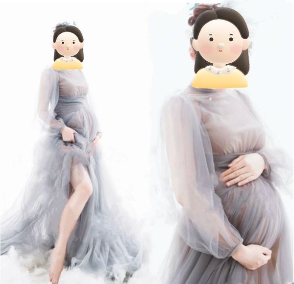 

casual dresses long pography t pregnant women po shooting dress for, Black;gray