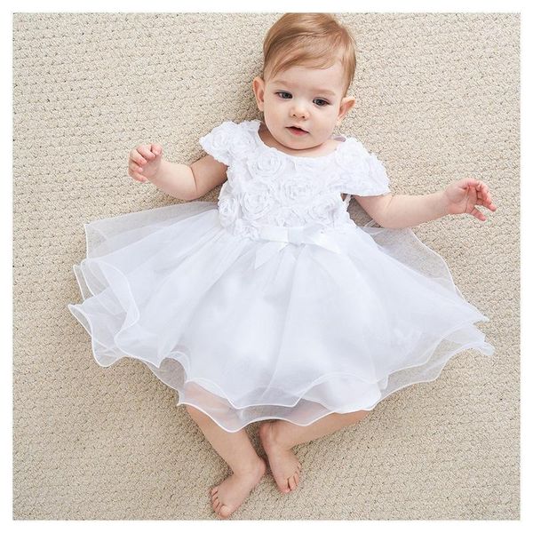 

girl's dresses princess kids baby girls dress lace flower tulle christening gowns tutu for babies 1st birthday outfits toddler baptism, Red;yellow