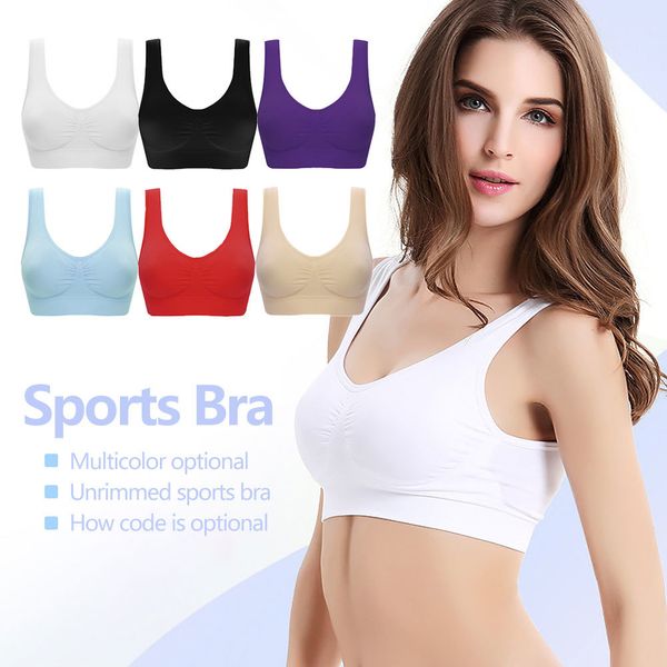 

plus size women's bra seamless quick dry sports with pads running breathable yoga push up wear