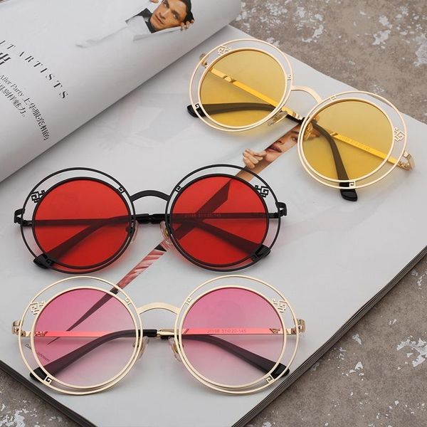 

sunglasses round woman hollow sun glasses for women european fashion lady creative street s uv400 eyewear shade travel oculos, White;black