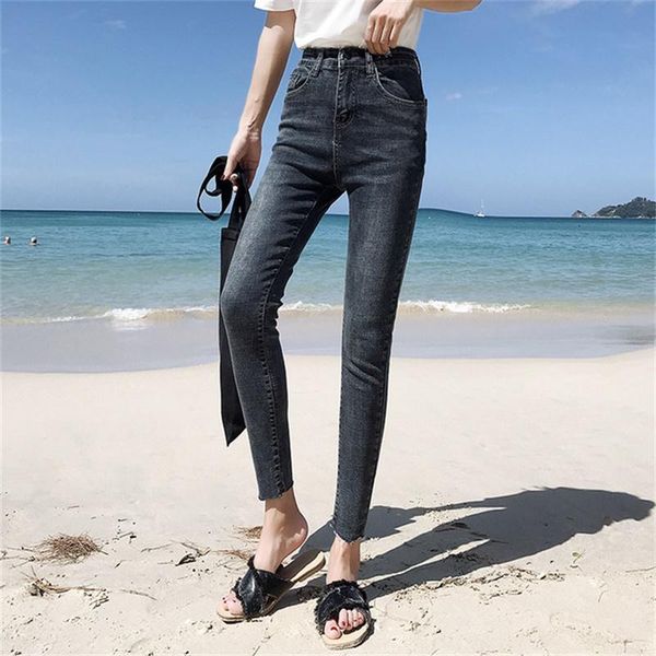 

women's jeans 2021 spring and autumn ankle-length skinny thin pencil pants, Blue