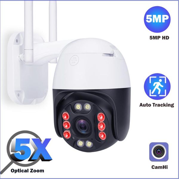

camhi 5mp outdoor surveillance camera wifi ptz 5x optical zoom cctv auto tracking security protection home ip cameras