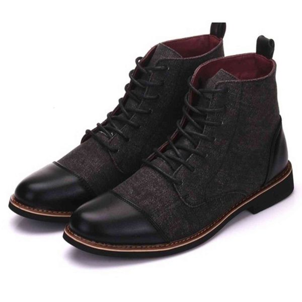 

dress shoes ankle men's retro-toe boots lace up to short light leather shoes big for sale 8i7a, Black