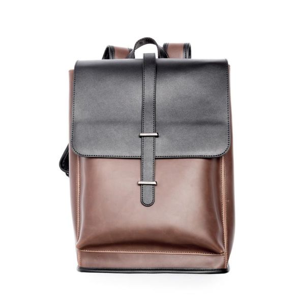 

backpack fashion brand design school leather men's bag college simple waterproof casual