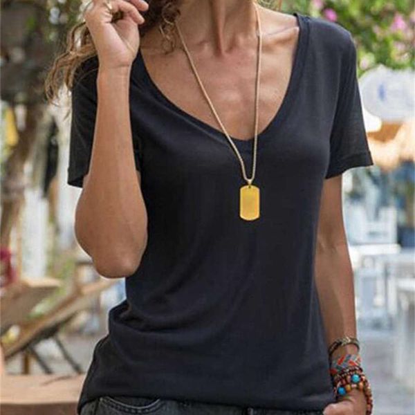 

women's t-shirt 2021 spring solid short sleeve gvp1, White