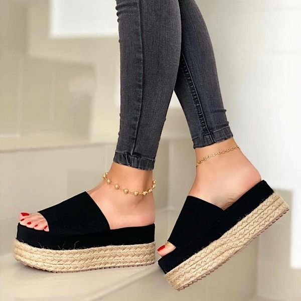 

slippers summer fashion women sandals solid color open toe shoes pu leather ladies outdoor flip flop, Black
