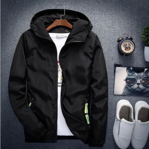 

spring summer mens fashion outerwear windbreaker men' s thin jackets hooded casual sporting coat bomber men's, Black;brown
