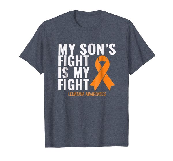 

my son's fight is my fight leukemia awareness shirt, White;black