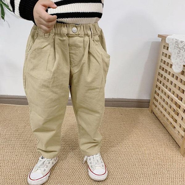 

baby boys pants 2021 spring loose cargo children's clothing casual overalls girl children trousers, Blue