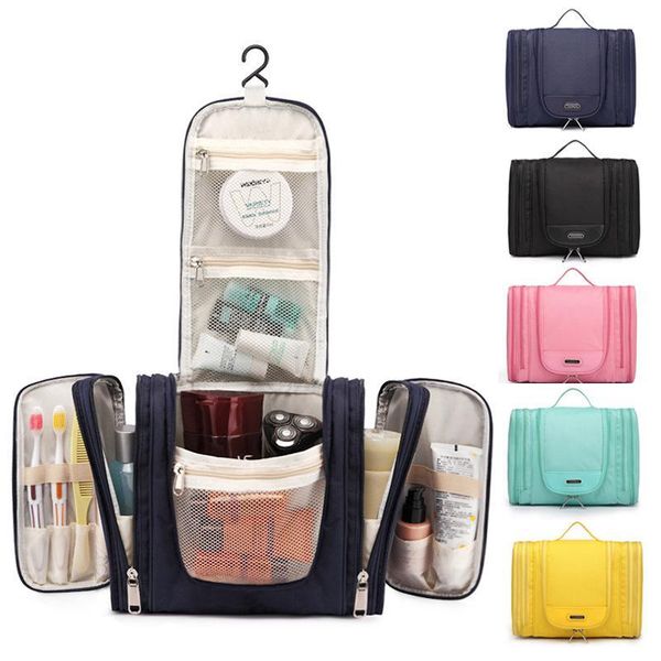 

style large capacity makeup bag with zipper cosmetic box handbag tote travel organizer toiletry make up big bags & cases