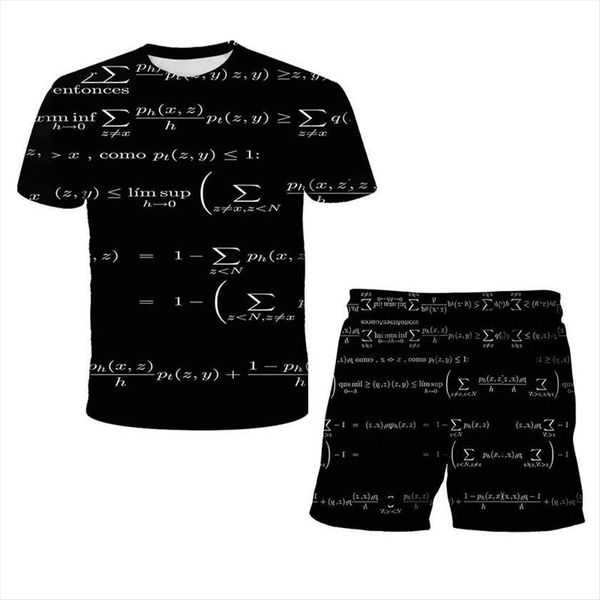 

fashion selling summer physics and mathematics 3d childrens suit boys girls t shirt shorts fun casual cre, White