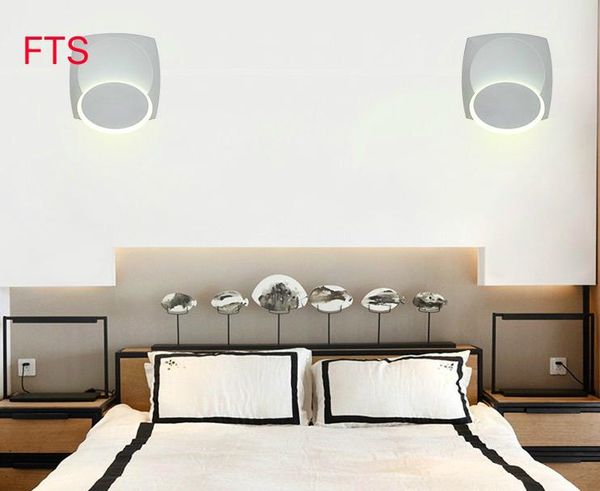 

wall lamp led creative modern light bedroom living room study aisle el simple square solar eclipse rotating