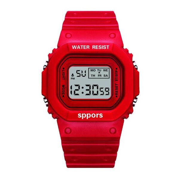 

wristwatches men watch sports calendar alarm clock led display electronic plastic strap watches for women digital, Slivery;brown