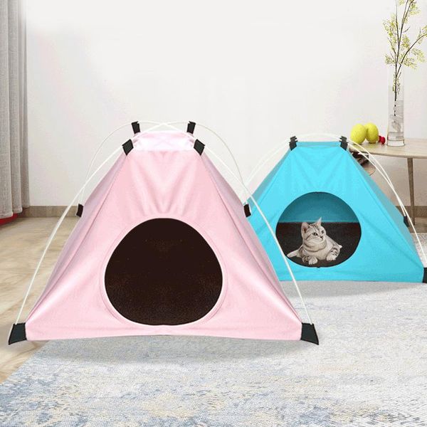 

cat beds & furniture pet tent nest foldable plush cushion warm litter accessories travel house