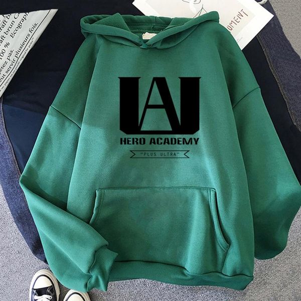 

men's hoodies & sweatshirts my hero academia anime spring autumn harajuku hooded japanese streetwear men crewneck pullover hoody, Black