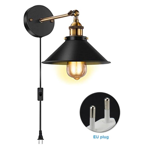 

wall lamp garage landscape bedroom sconces with led bulb plug in black hardwire home decor warehouse industrial vintage garden