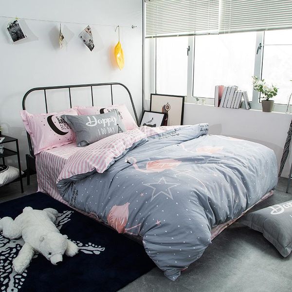

bedding sets modern design 100% cotton bedroom comforter cover bed sheet 2 pillow cases for girls #a11