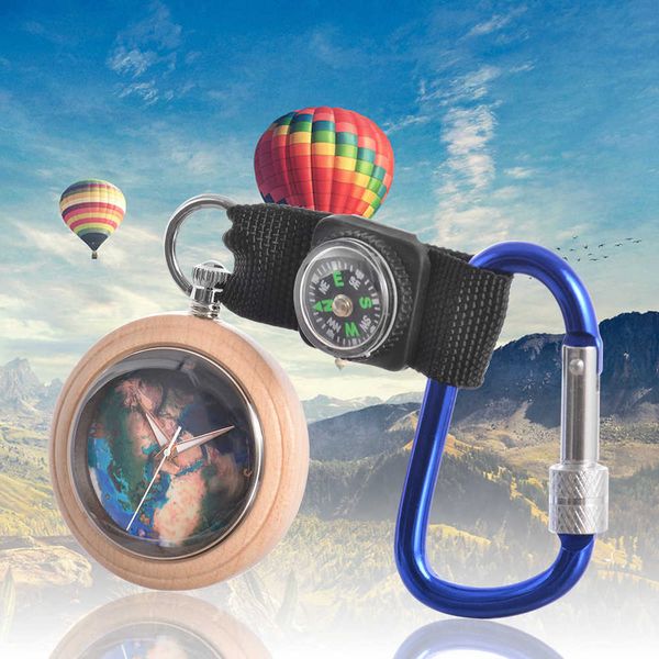 

selling outdoor mountaineering wooden minous buckle watch quartz, Slivery;brown