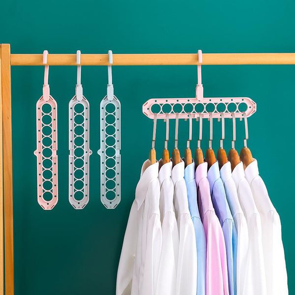 

hangers & racks nine-hole magic hanger drying rack closet organizers for clothes household items multifunctional storage shelves