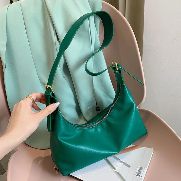 

evening bags pu designer half-moon small leather simple underarm for women 2021 summer luxury trend shoulder handbags purses
